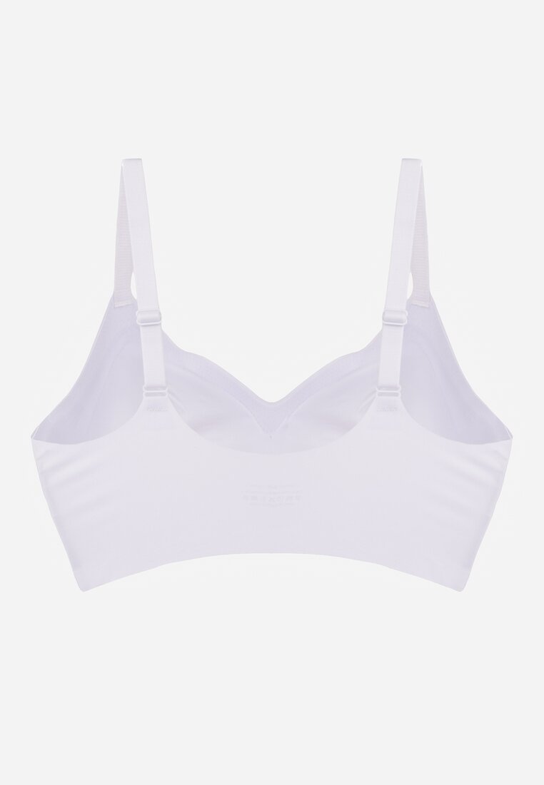 Biały Biustonosz Ozdobiona Przezroczystymi Wstawkami z Usztywnieniem Seanael