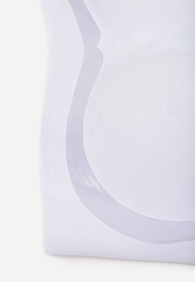 Biały Biustonosz Ozdobiona Przezroczystymi Wstawkami z Usztywnieniem Seanael