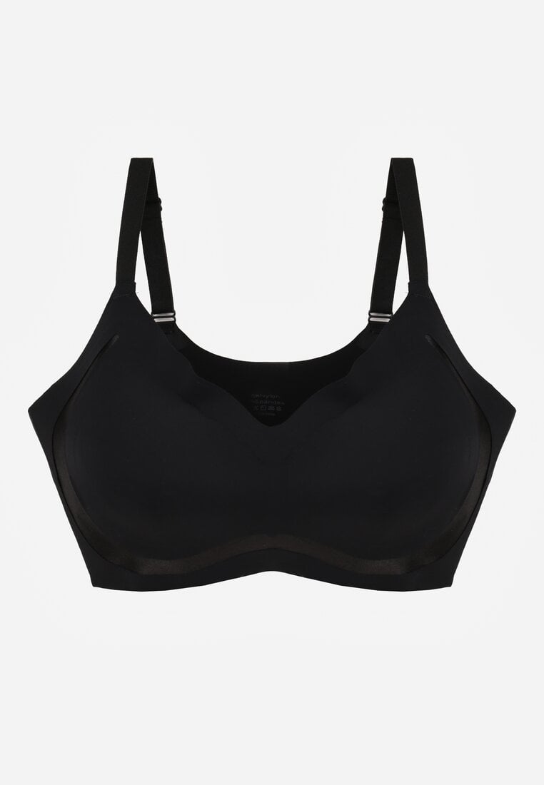 Czarny Biustonosz Ozdobiona Przezroczystymi Wstawkami z Usztywnieniem Seanael