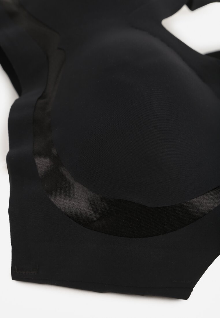 Czarny Biustonosz Ozdobiona Przezroczystymi Wstawkami z Usztywnieniem Seanael