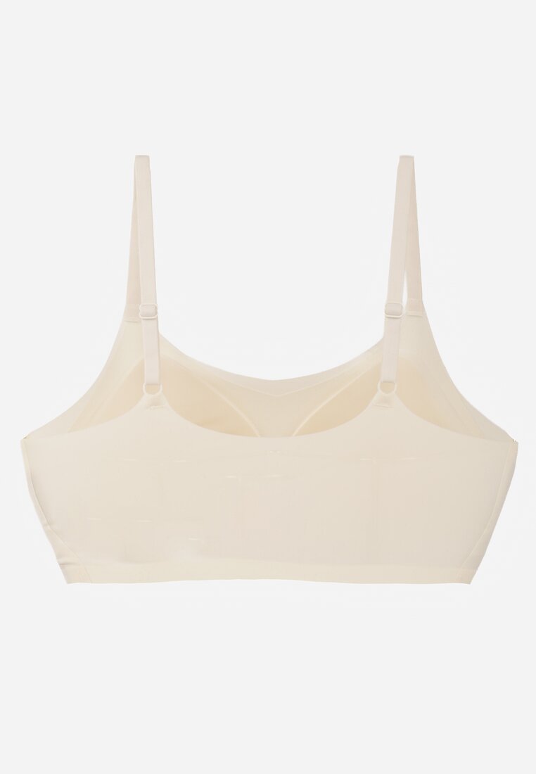 Jasnobeżowy Usztywniany Biustonosz o Bezszwowym Wykończeniu Bez Fiszbin Leanoreth