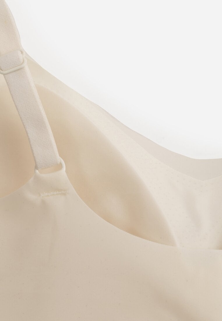 Jasnobeżowy Usztywniany Biustonosz o Bezszwowym Wykończeniu Bez Fiszbin Leanoreth