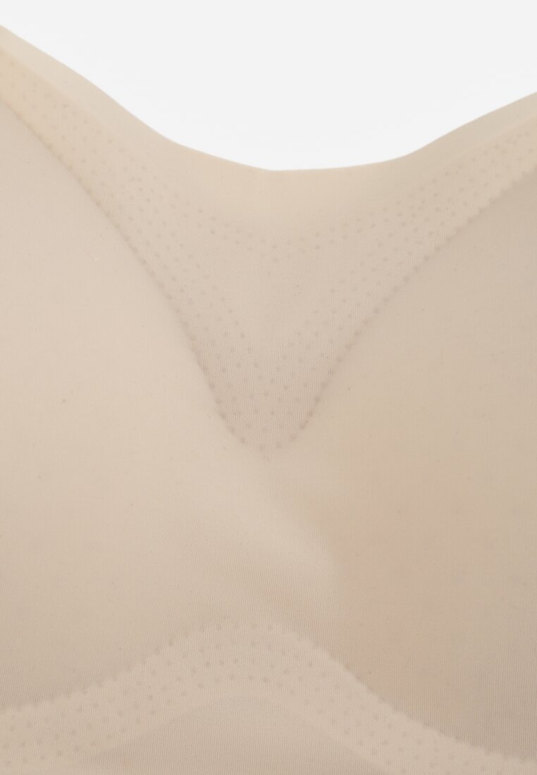 Beżowy Usztywniany Biustonosz o Bezszwowym Wykończeniu Bez Fiszbin Leanoreth