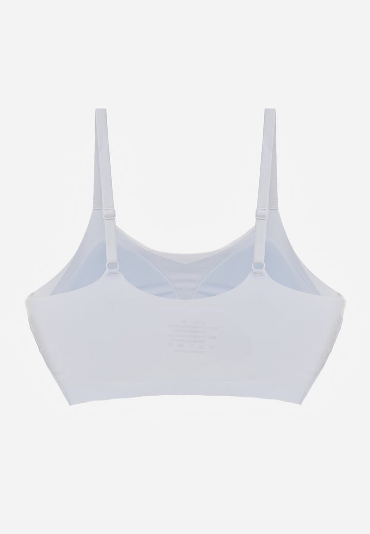 Niebieski Usztywniany Biustonosz o Bezszwowym Wykończeniu Bez Fiszbin Leanoreth