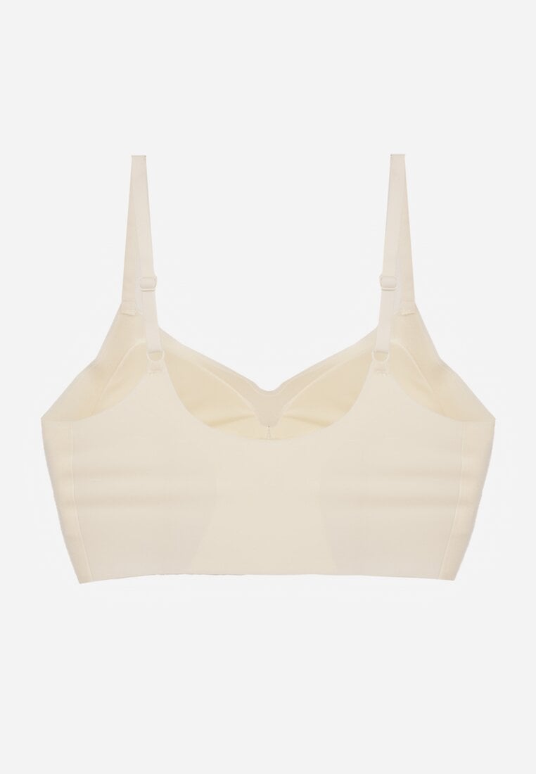 Jasnobeżowy Elastyczny Biustonosz Bezszwowy Bez Fiszbin Edaelia