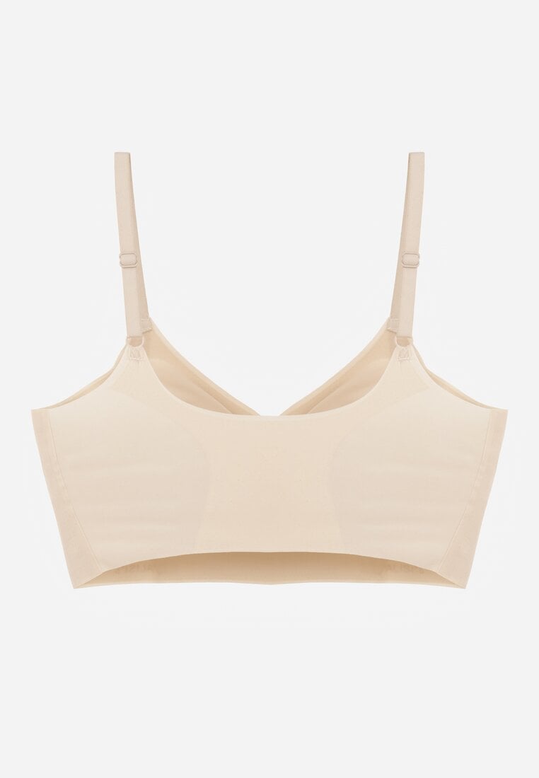 Beżowy Elastyczny Biustonosz Bezszwowy Bez Fiszbin Edaelia