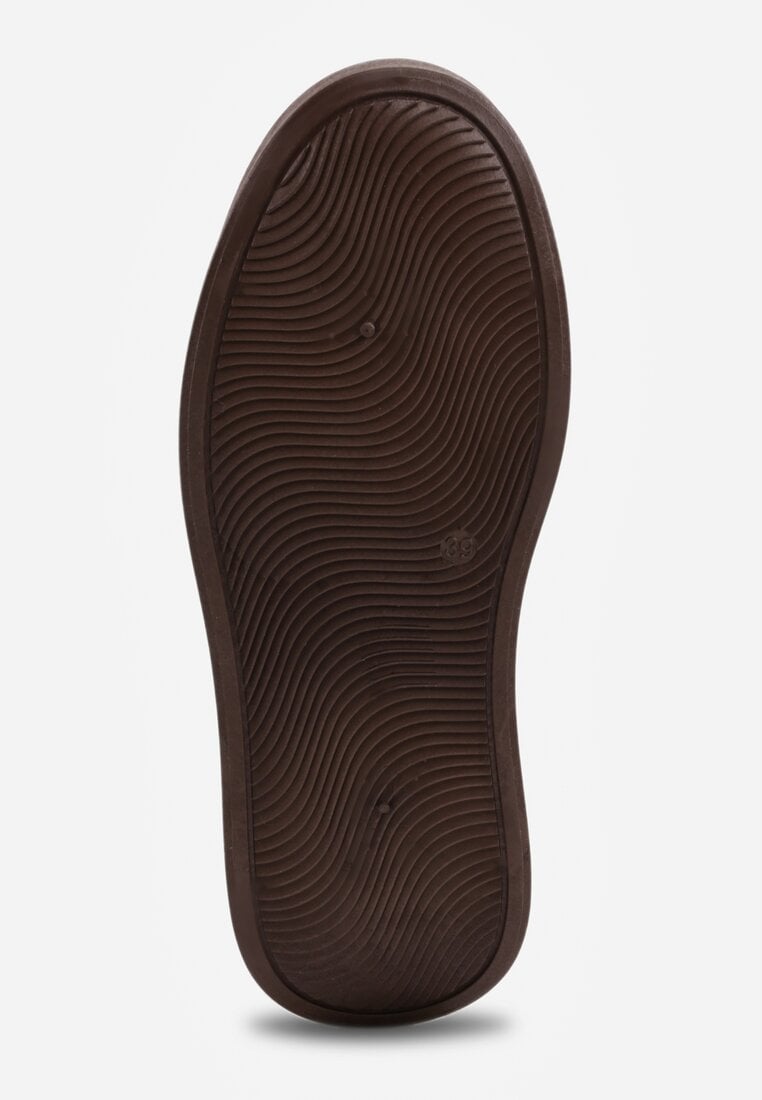 Brązowe Sneakersy Klasyczne Tenisówki na Grubej Podeszwie z Koturnem Adessia