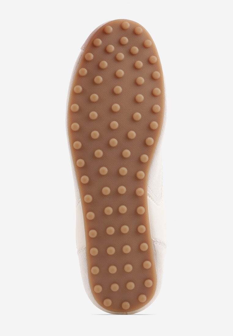 Beżowe Sneakersy Kultowe Tenisówki Y2K z Imitacji Zamszu Nerialle