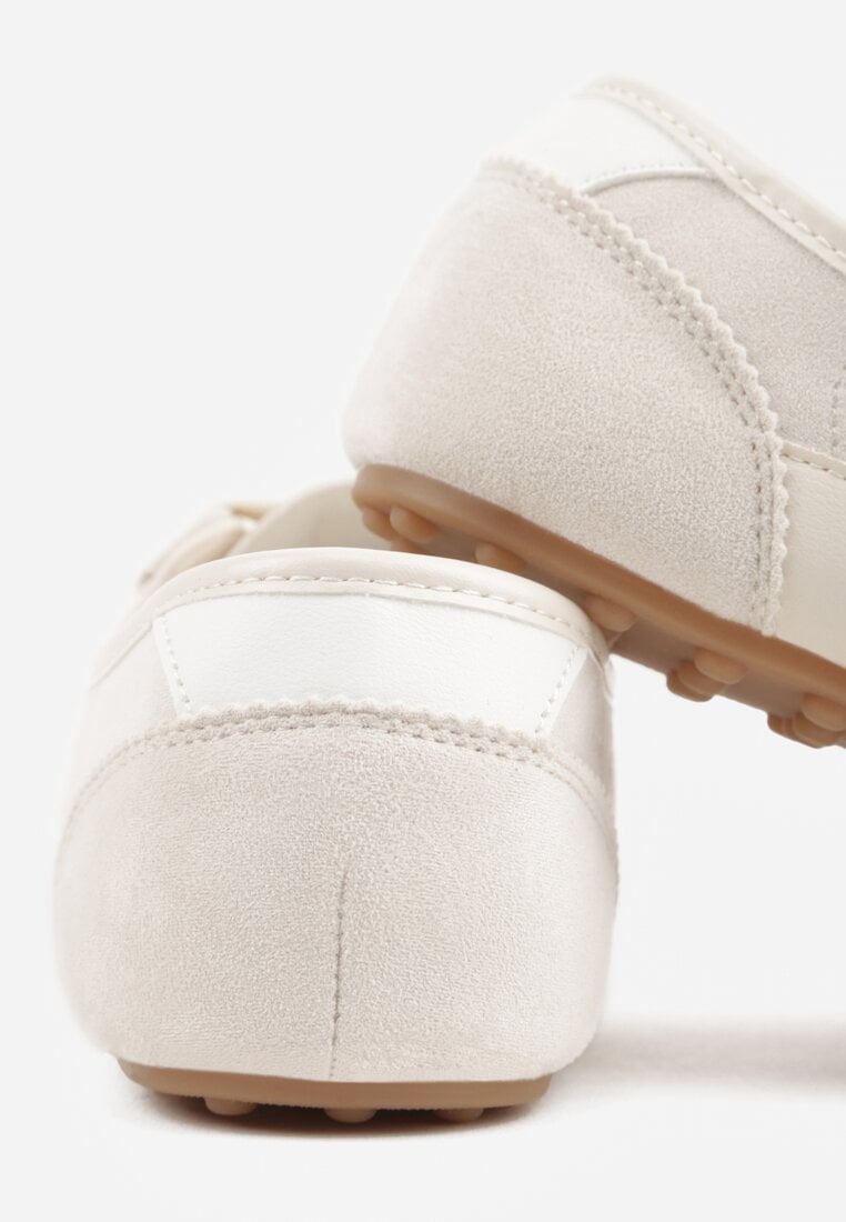 Beżowe Sneakersy Kultowe Tenisówki Y2K z Imitacji Zamszu Nerialle