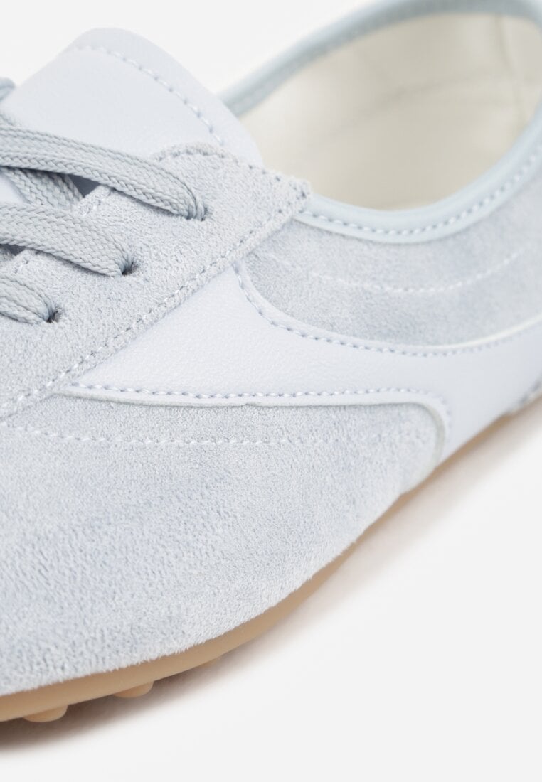 Niebieskie Sneakersy Kultowe Tenisówki Y2K z Imitacji Zamszu Nerialle