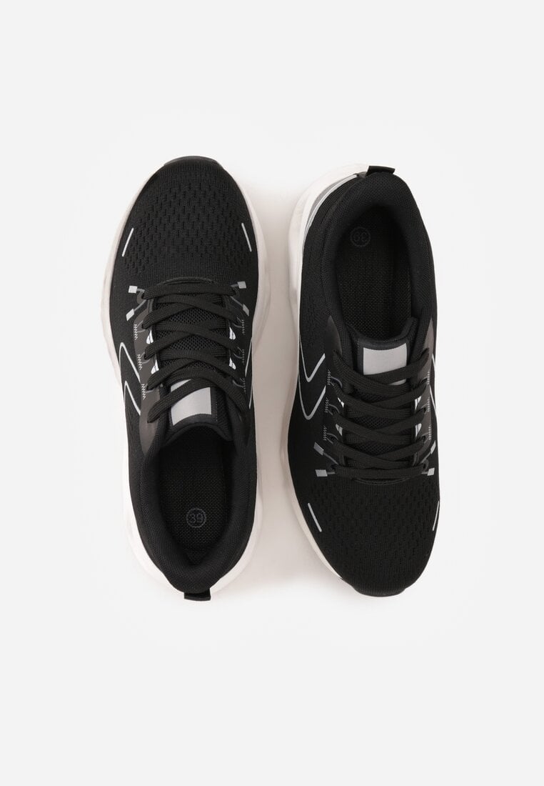 Czarne Siateczkowe Buty Sportowe na Podeszwie z Otworami Quilvia