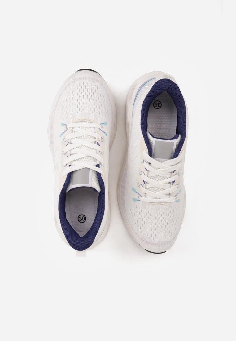 Białe Siateczkowe Buty Sportowe na Podeszwie z Otworami Quilvia