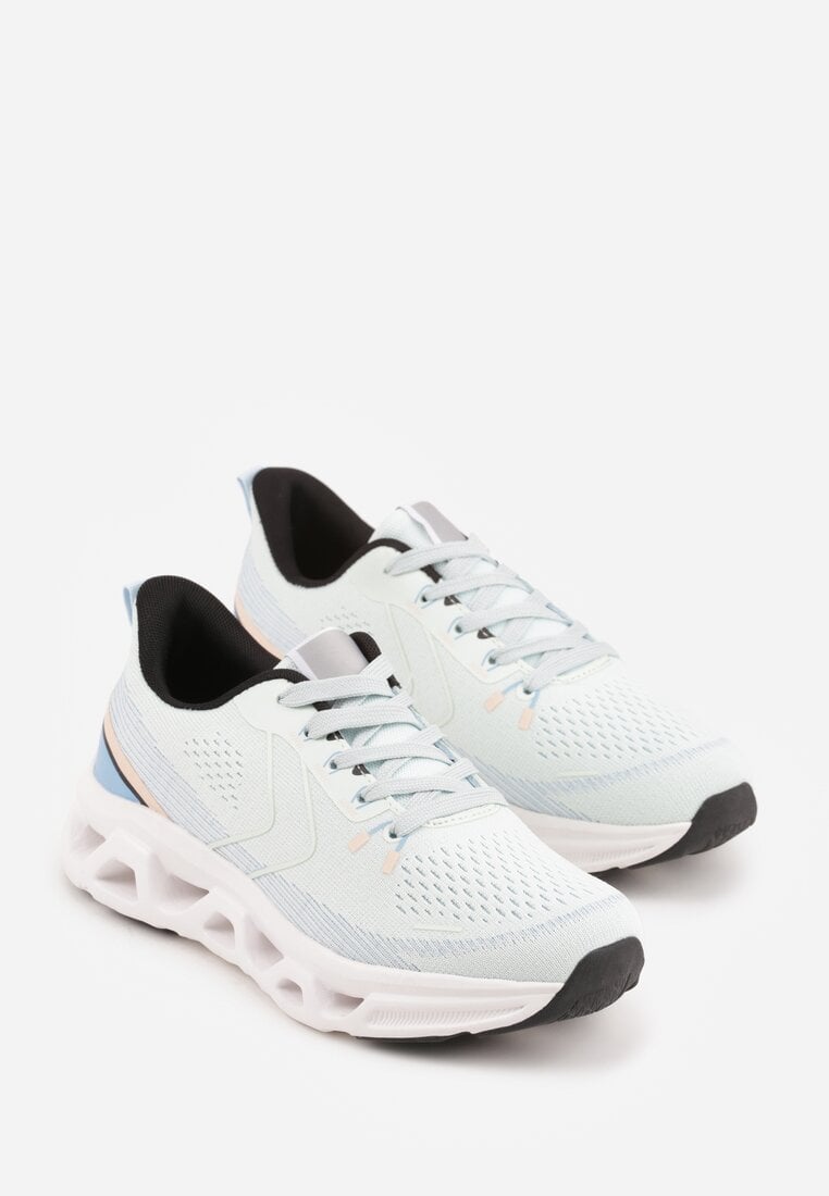 Niebieskie Siateczkowe Buty Sportowe na Podeszwie z Otworami Quilvia