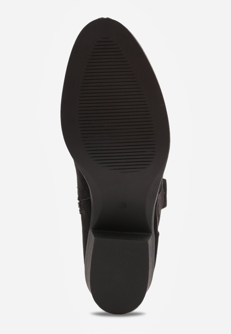 Czarne Ażurowe Botki na Słupku Typu Kowbojki Iolerine