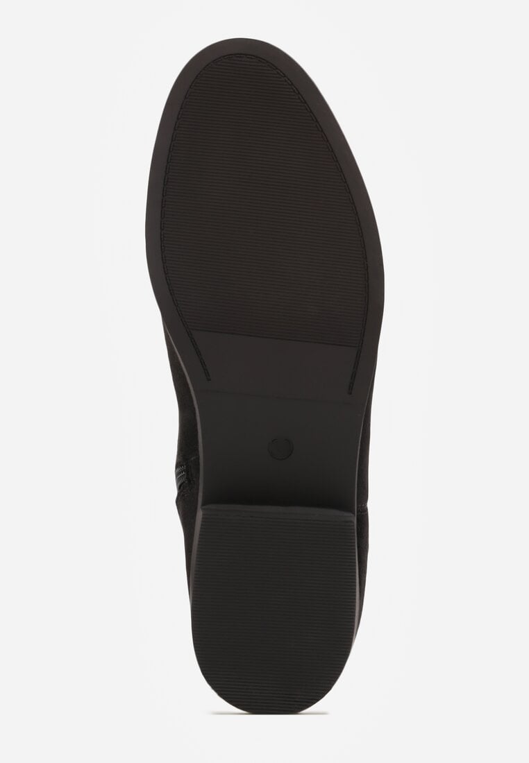 Czarne Ażurowe Botki z Geometryczną Ozdobą Naeraste