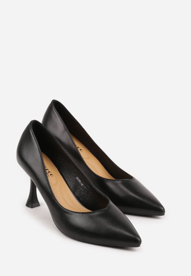 Czarne Czółenka na Geometrycznej Szpilce Iolissa