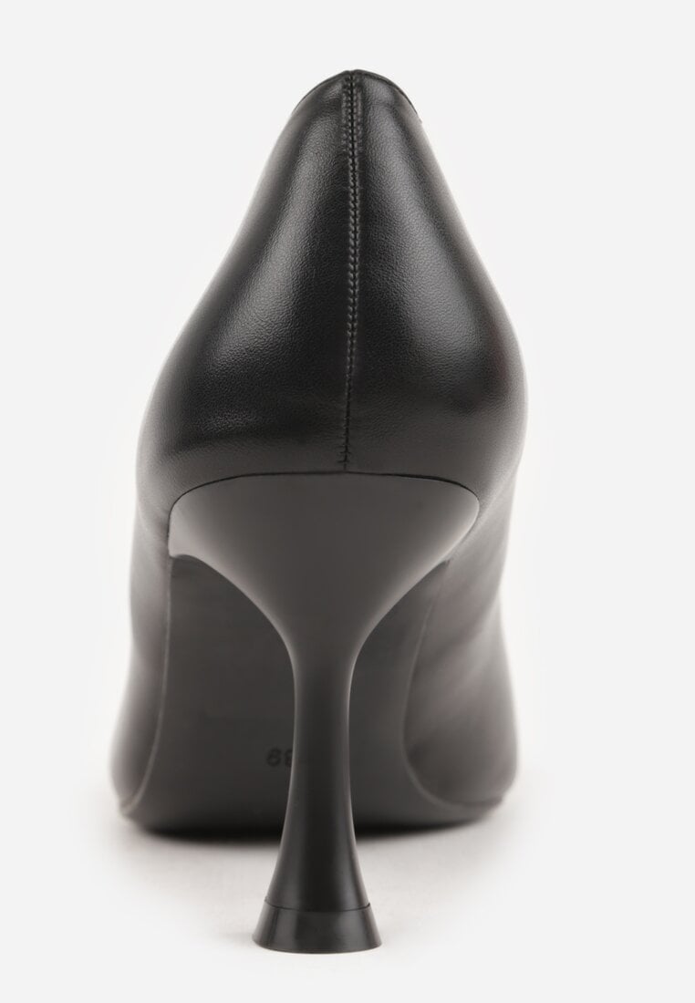 Czarne Czółenka na Geometrycznej Szpilce Iolissa