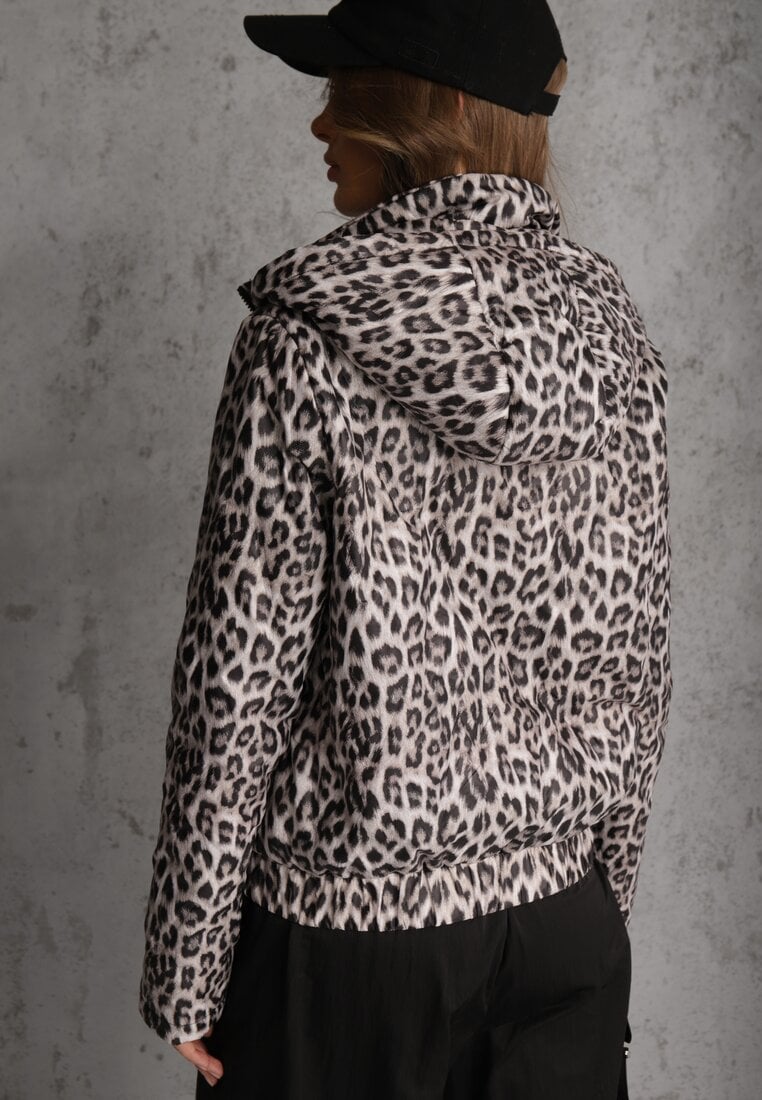 Panterkowa Kurtka z Odpinanym Kapturem Anastaera