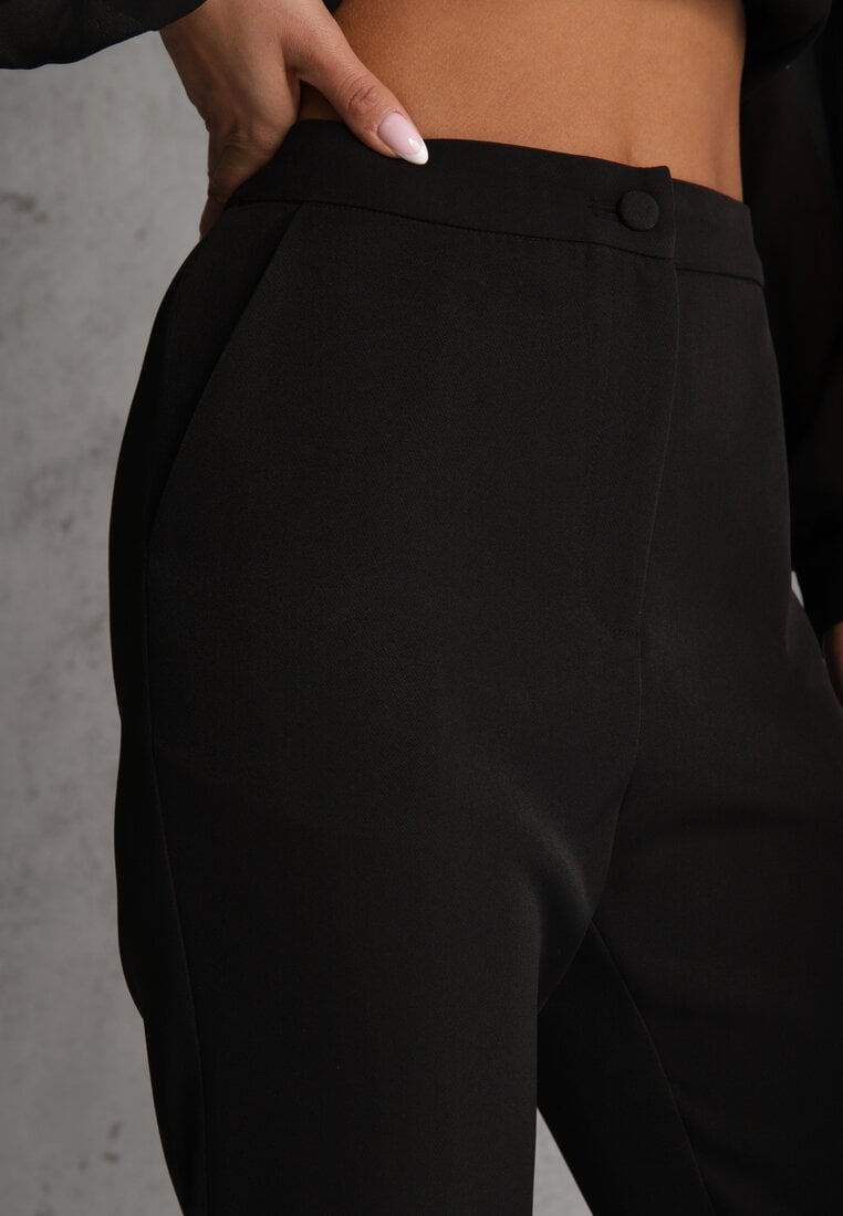 Czarne Klasyczne Spodnie VICES Garniturowe High Waist Dimaia