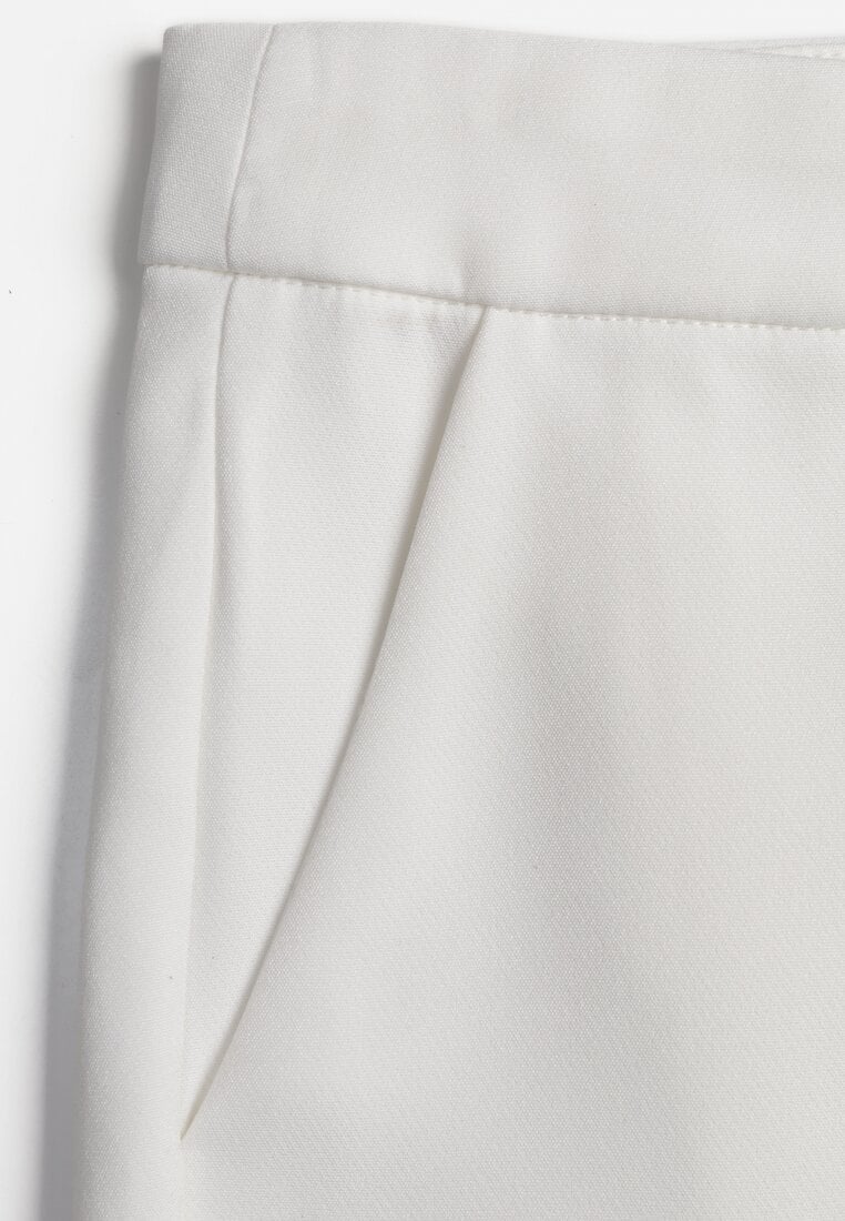 Białe Klasyczne Spodnie VICES Garniturowe High Waist Dimaia