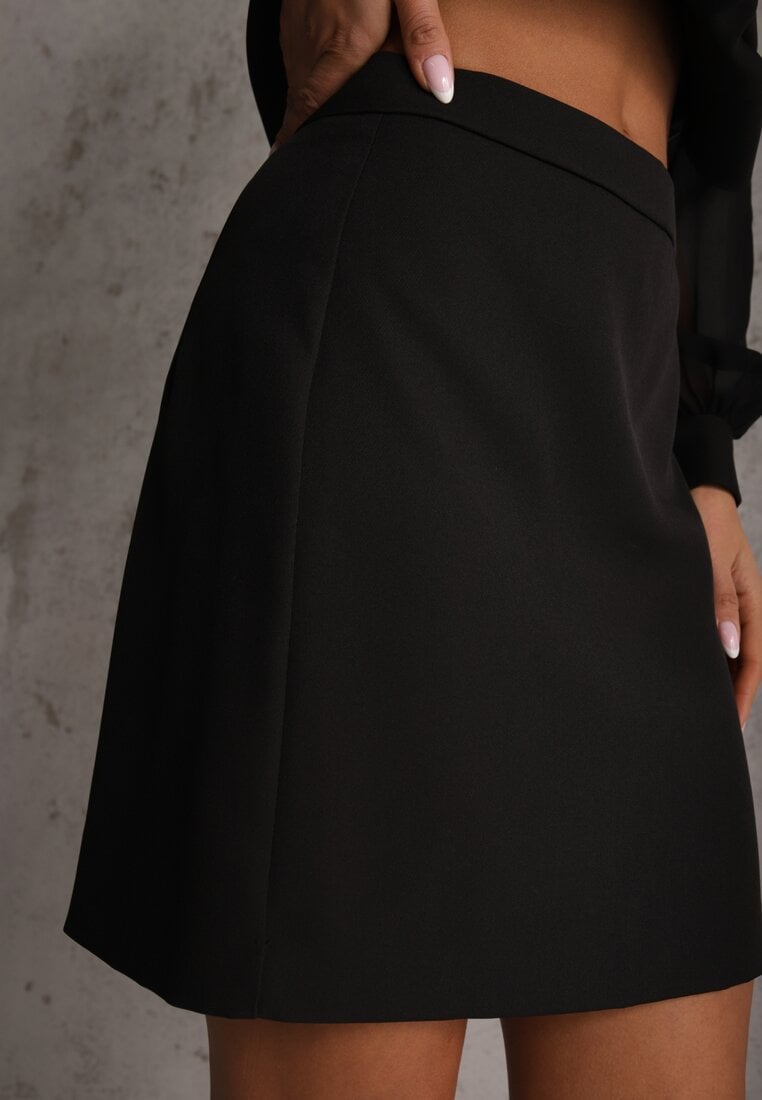 Czarna Ołówkowa Spódnica VICES w Stylu Basic Fretima