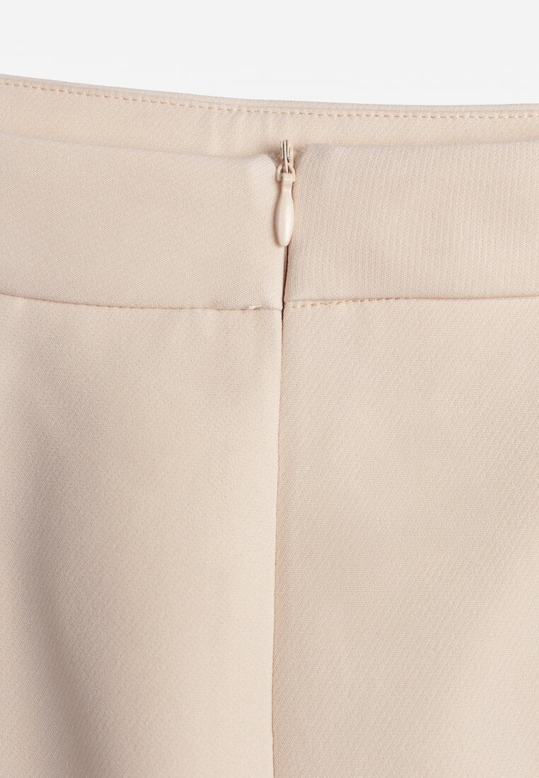 Beżowa Ołówkowa Spódnica VICES w Stylu Basic Fretima