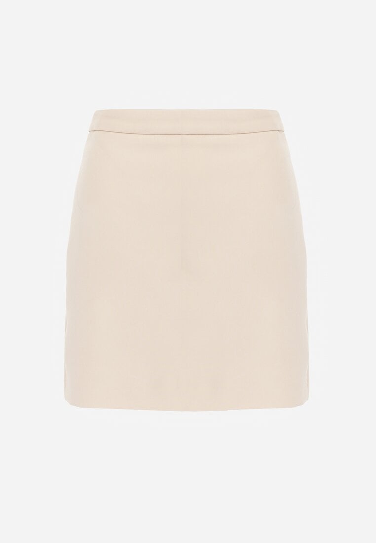 Beżowa Ołówkowa Spódnica VICES w Stylu Basic Fretima