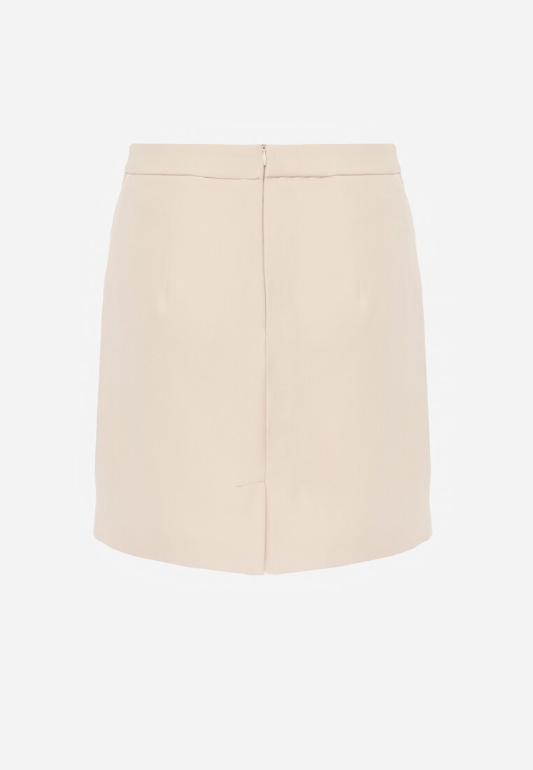 Beżowa Ołówkowa Spódnica VICES w Stylu Basic Fretima