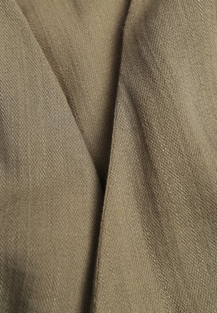 Zielona Wiskozowa Bluzka z Kopertowym Dekoltem i Wiązaniem z Boku Velarila