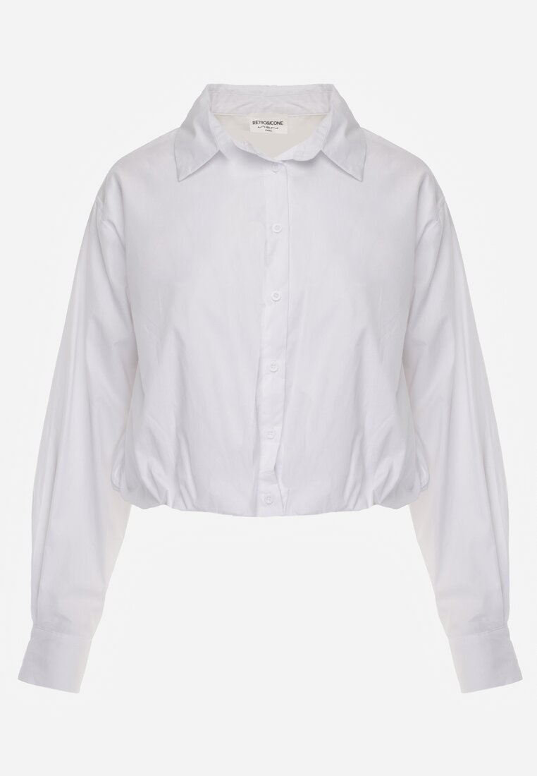 Biała Koszula z Bawełny w Stylu Balloon Oversize Arlelia