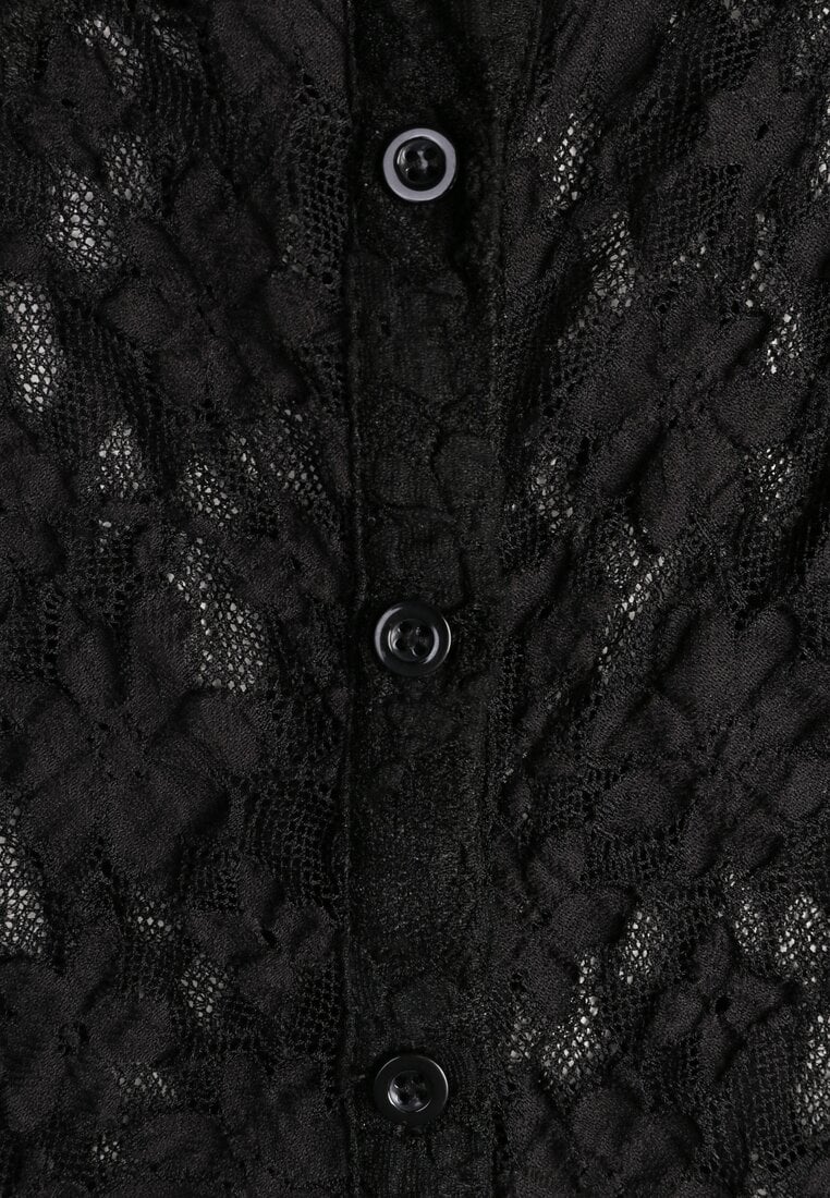 Czarna Koszula z Kwiatowej Koronki Nevieras