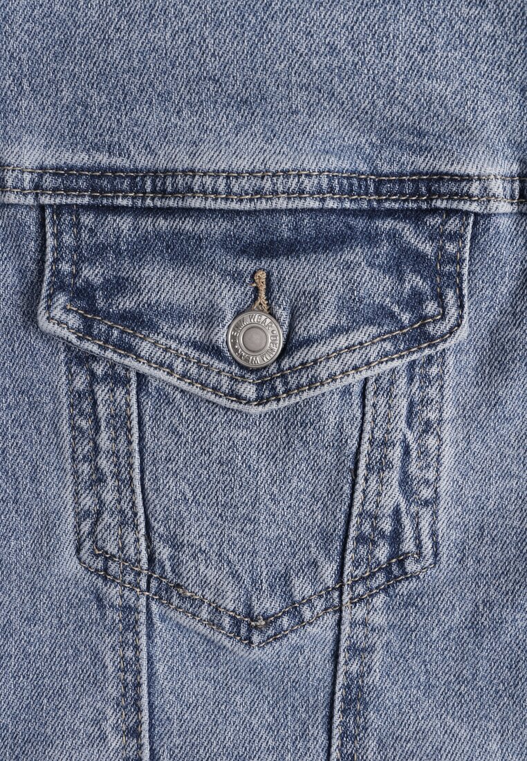 Niebieska Kurtka Jeansowa Oversize z Bawełną i Lyocellem Vimarosse