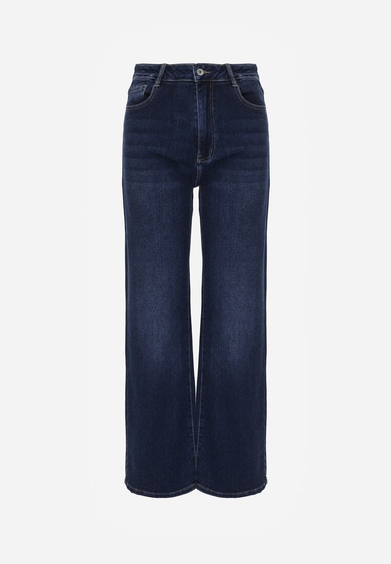 Niebieskie Szerokie Jeansy z Bawełny Vimelsnis