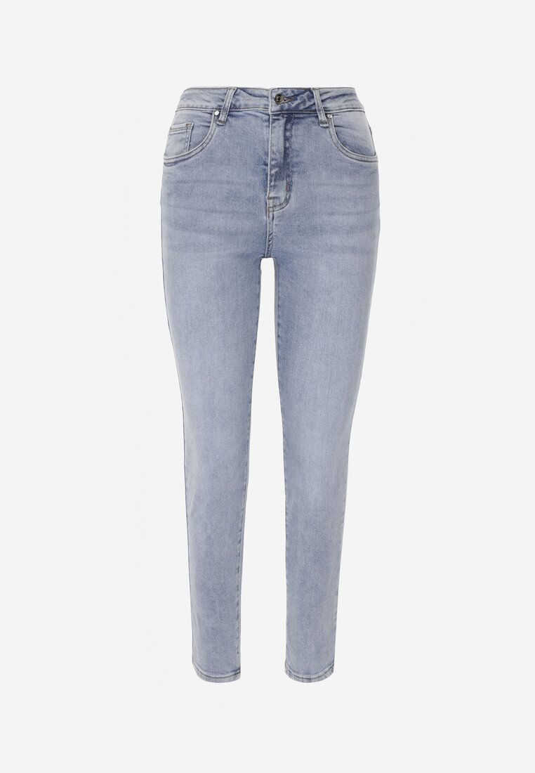 Niebieskie Casualowe Jeansy z Bawełny Menisea