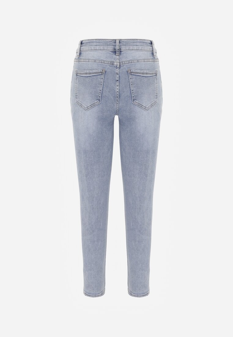 Niebieskie Casualowe Jeansy z Bawełny Menisea