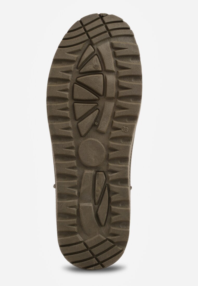 Zielone Krótkie Śniegowce na Grubej Podeszwie Aranwen