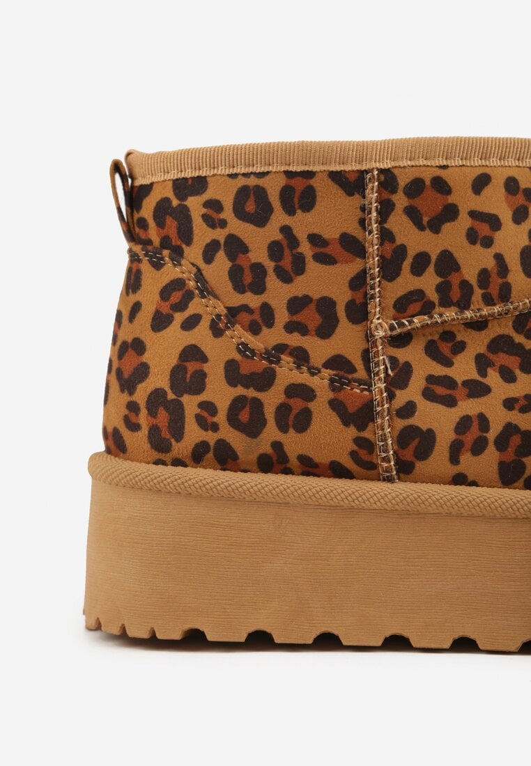 Panterkowe Krótkie Śniegowce na Grubej Podeszwie Aranwen