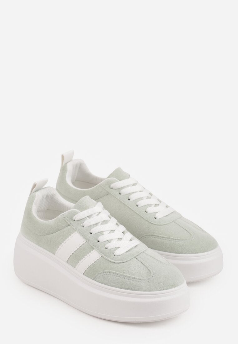 Zielone Sneakersy Typu Kultowe Tenisówki na Platformie Redoreve