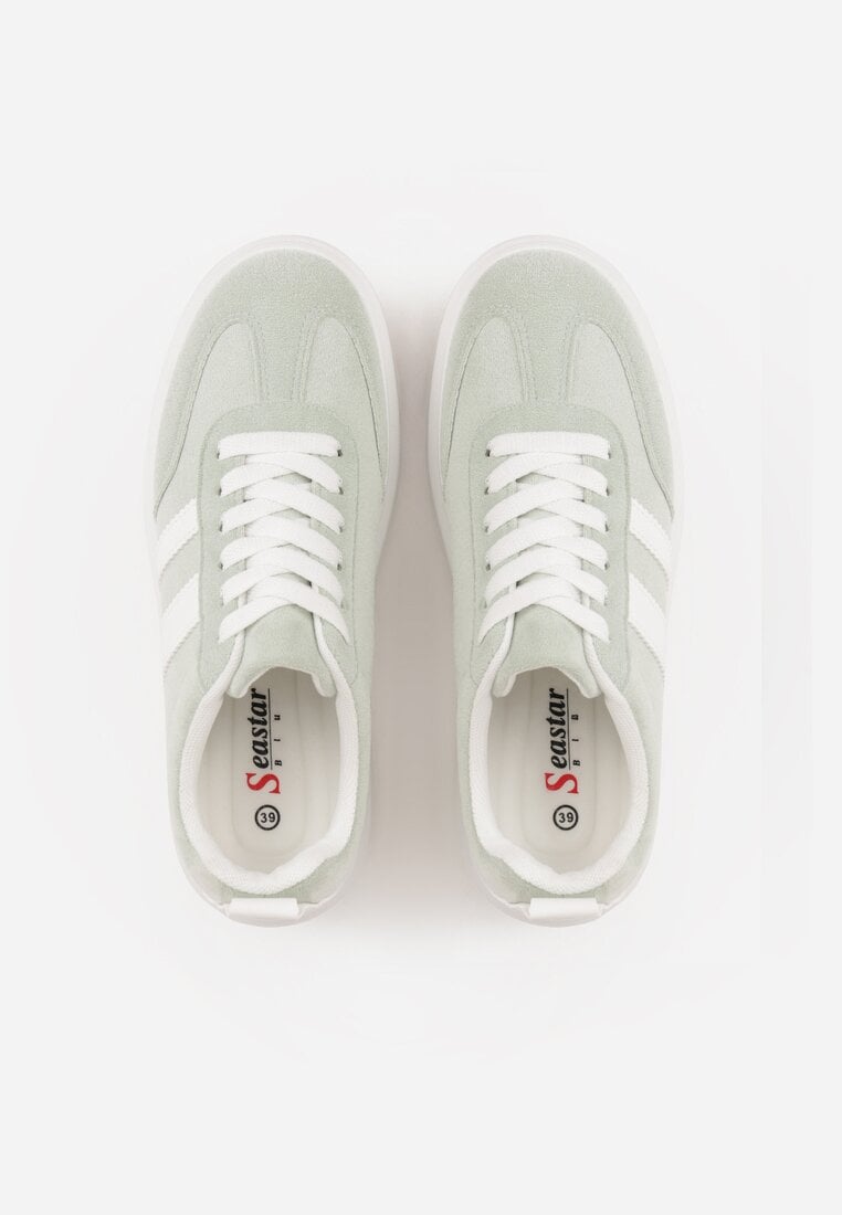 Zielone Sneakersy Typu Kultowe Tenisówki na Platformie Redoreve