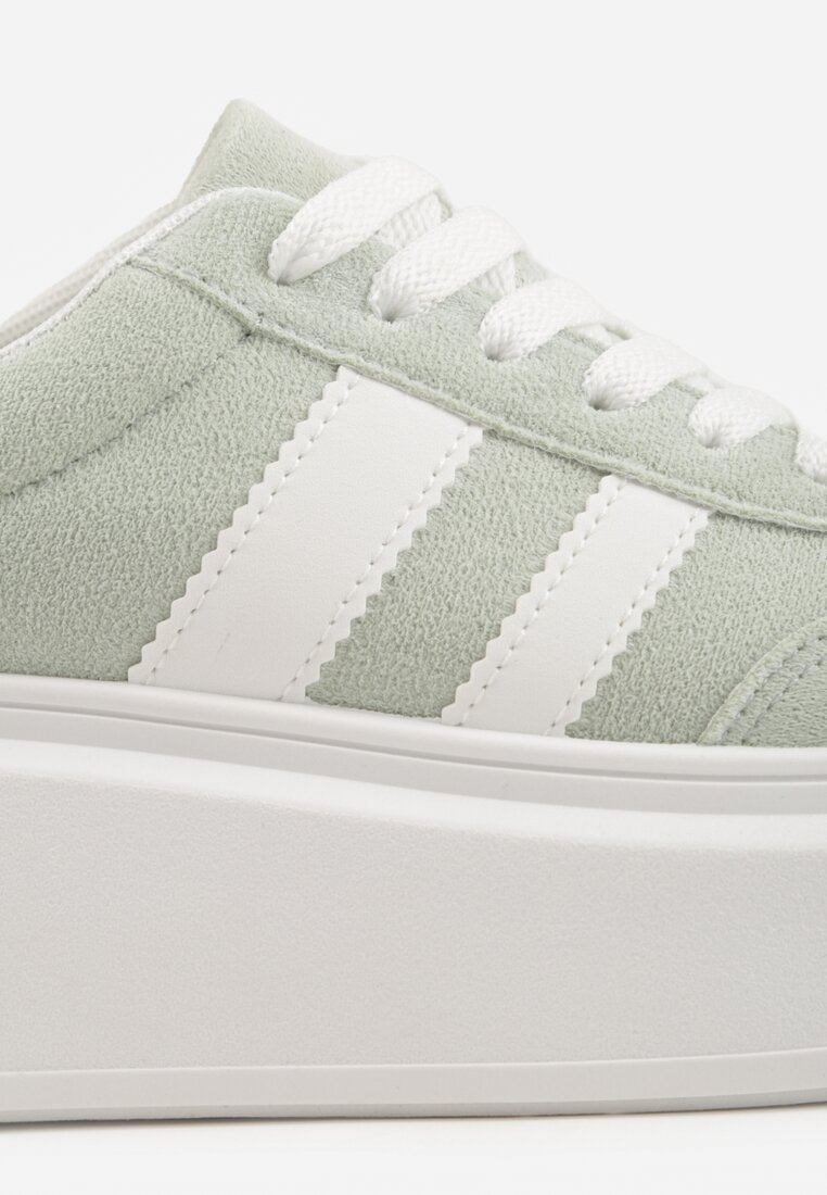 Zielone Sneakersy Typu Kultowe Tenisówki na Platformie Redoreve