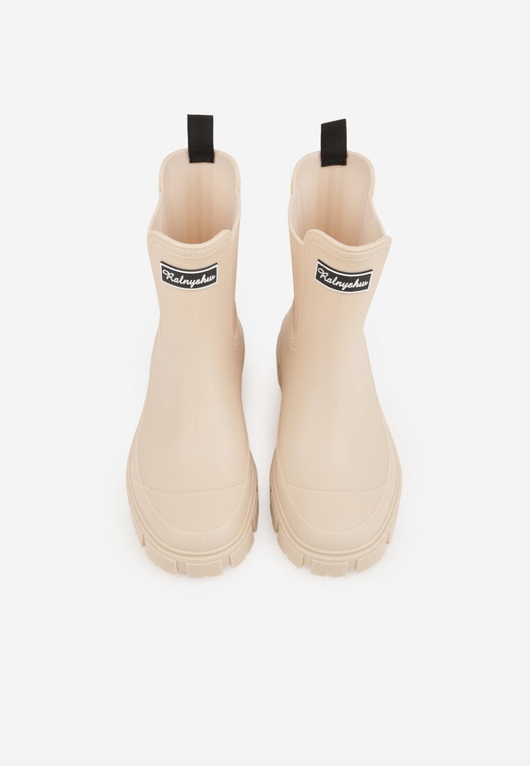 Beżowe Kalosze Typu Sztyblety z Antypoślizgową Podeszwą Volenne