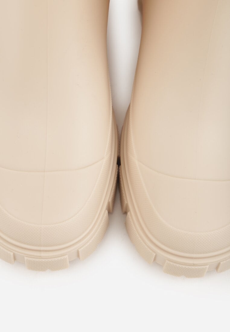 Beżowe Kalosze Typu Sztyblety z Antypoślizgową Podeszwą Volenne
