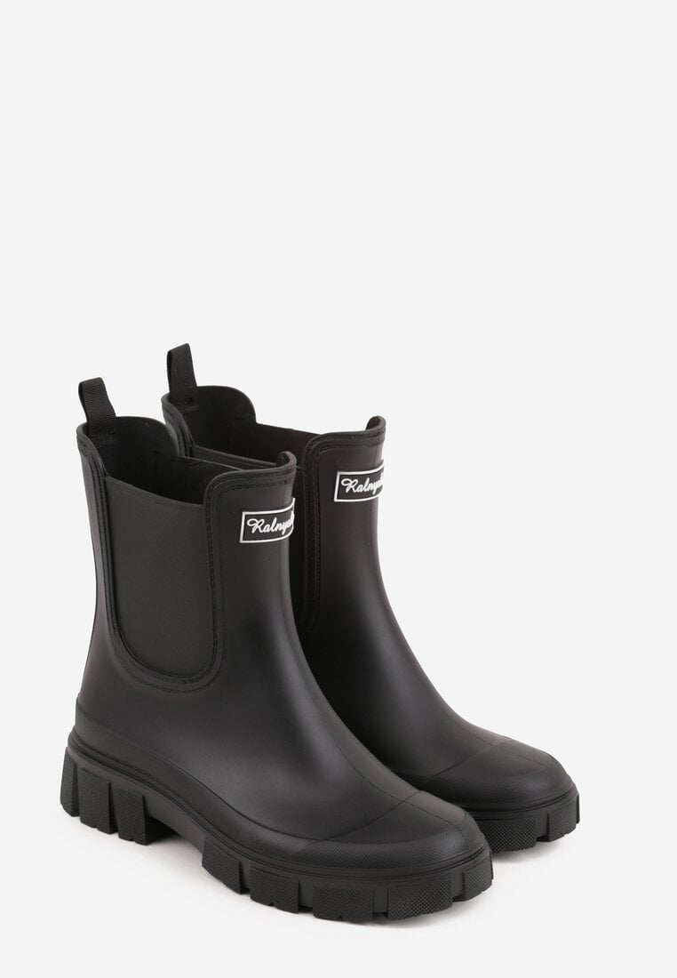 Czarne Kalosze Typu Sztyblety z Antypoślizgową Podeszwą Volenne