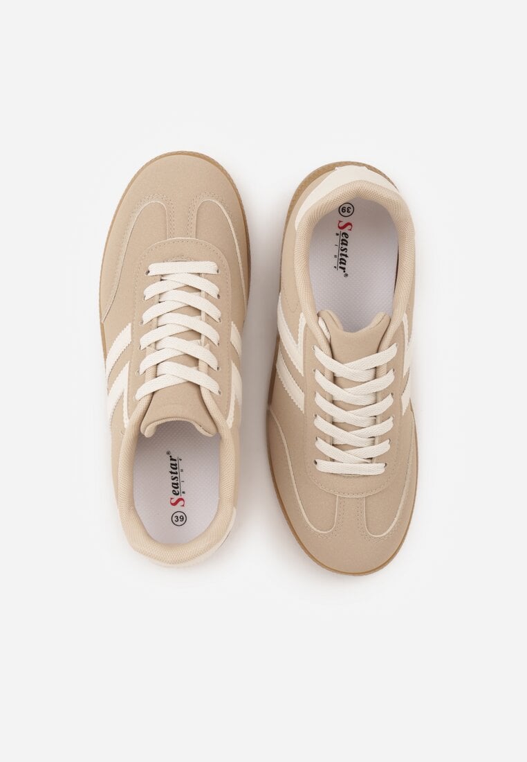 Beżowe Sneakersy Typu Klasyczne Tenisówki Kilice