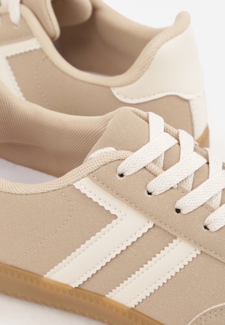 Beżowe Sneakersy Typu Klasyczne Tenisówki Kilice