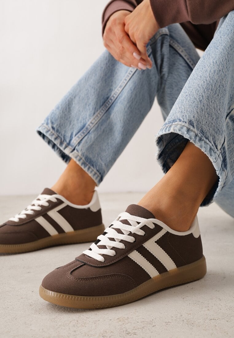 Brązowe Sneakersy Typu Klasyczne Tenisówki Kilice