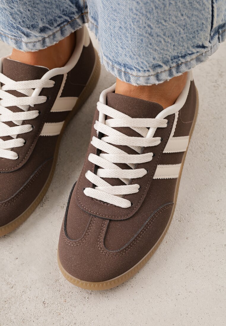 Brązowe Sneakersy Typu Klasyczne Tenisówki Kilice