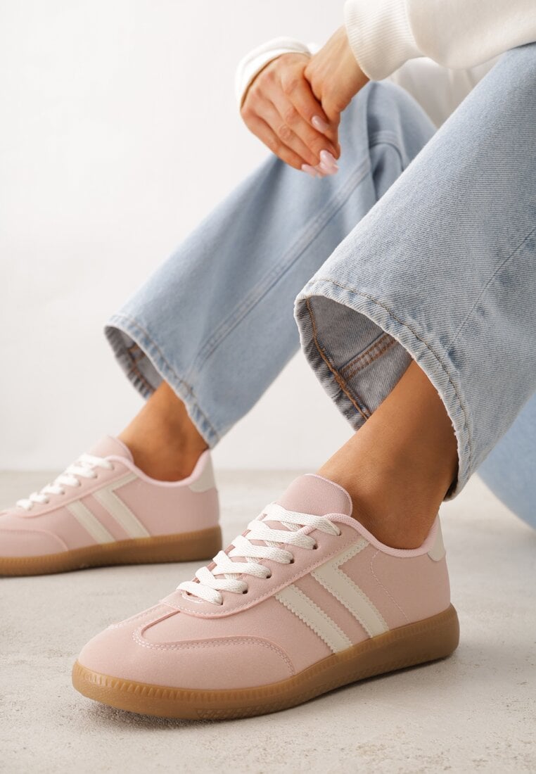 Różowe Sneakersy Typu Klasyczne Tenisówki Kilice