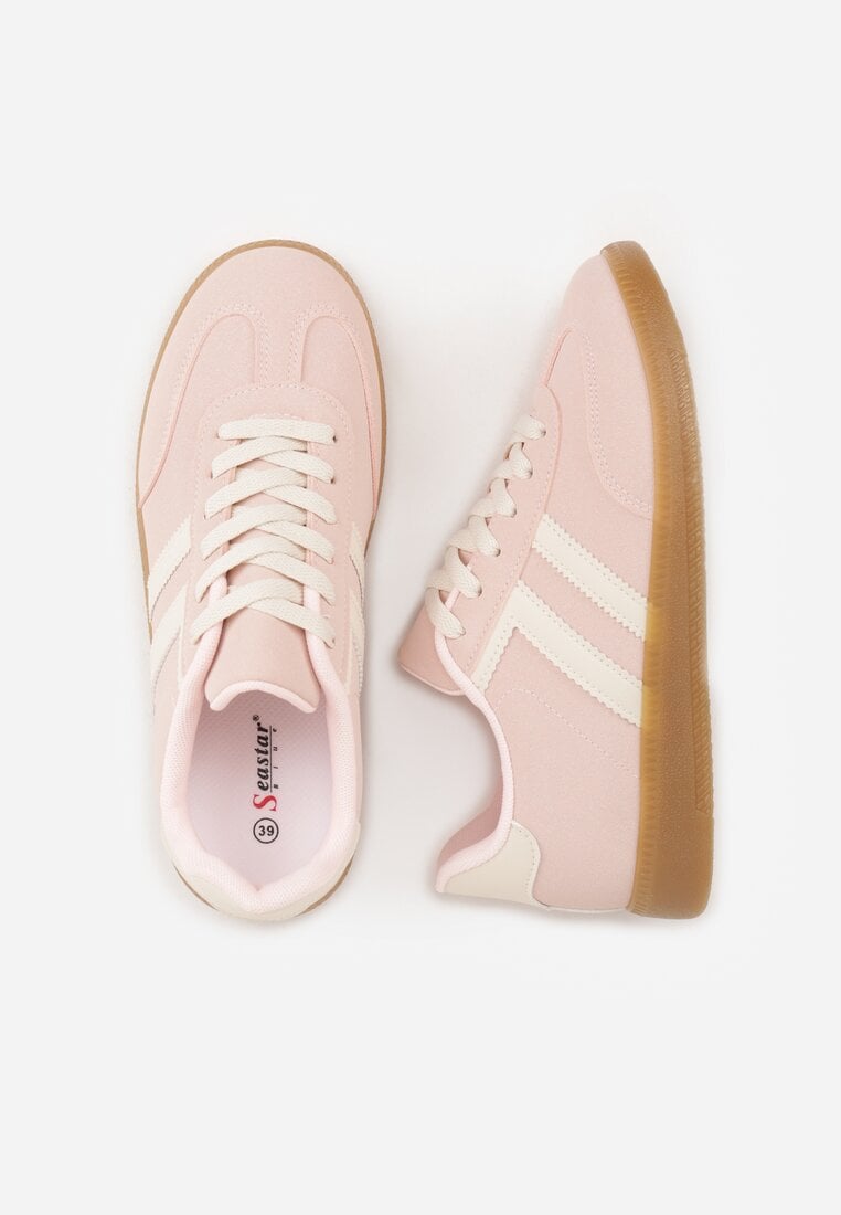 Różowe Sneakersy Typu Klasyczne Tenisówki Kilice