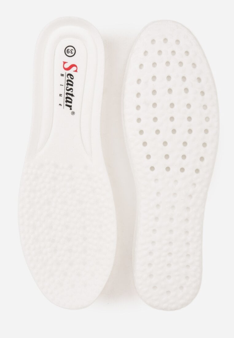 Białe Sneakersy na Platformie z Cholewką z Koronką i Brokatem Chada